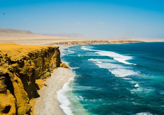 Paysages d&eacute;sertiques de la r&eacute;serve nationale de Paracas